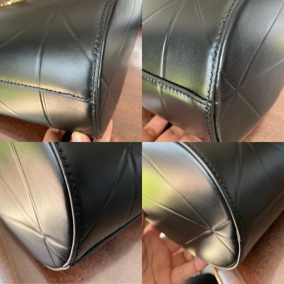 PRADA LOGO PLAQUE BUCKET BAG IN BLACK 1BE048 - Picture 11 of 16